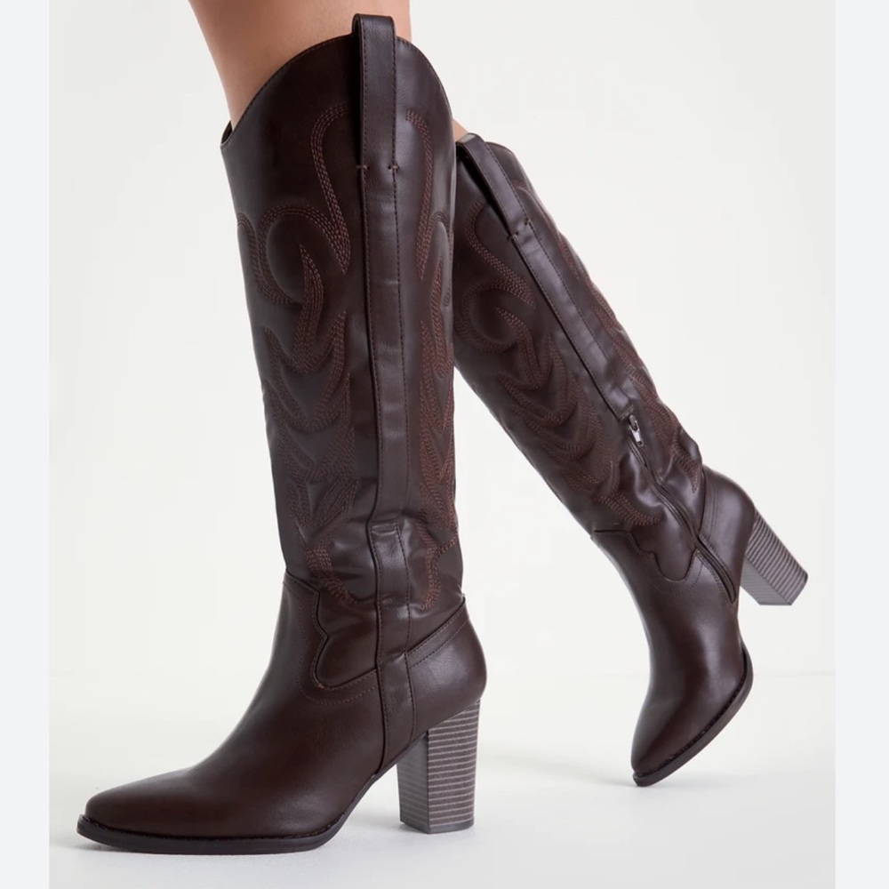 Lulus Aden Choco Brown Western Boots